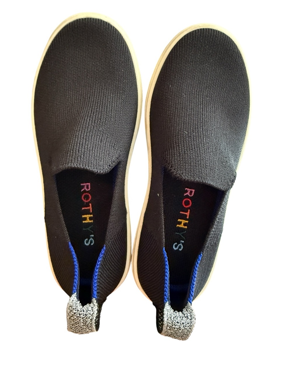 Rothy’s Kids Slip On Sneakers Black Knit Washable Shoes US K13 EU 31 Unisex